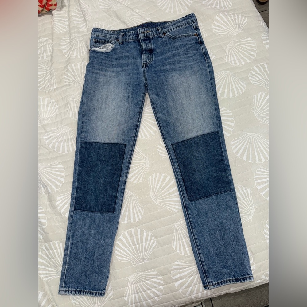 Lucky Brand Blue Patchwork Straight Leg Jeans